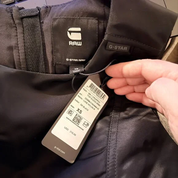 G-Star MA-1 Cropped Sleeveless Padded Top – Dark Black – XS (NWT) - Picture 5 of 11